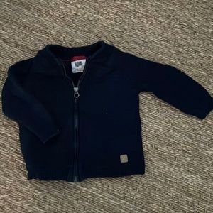 Zara Navy Blue Zip up Sweater size 3-6 months